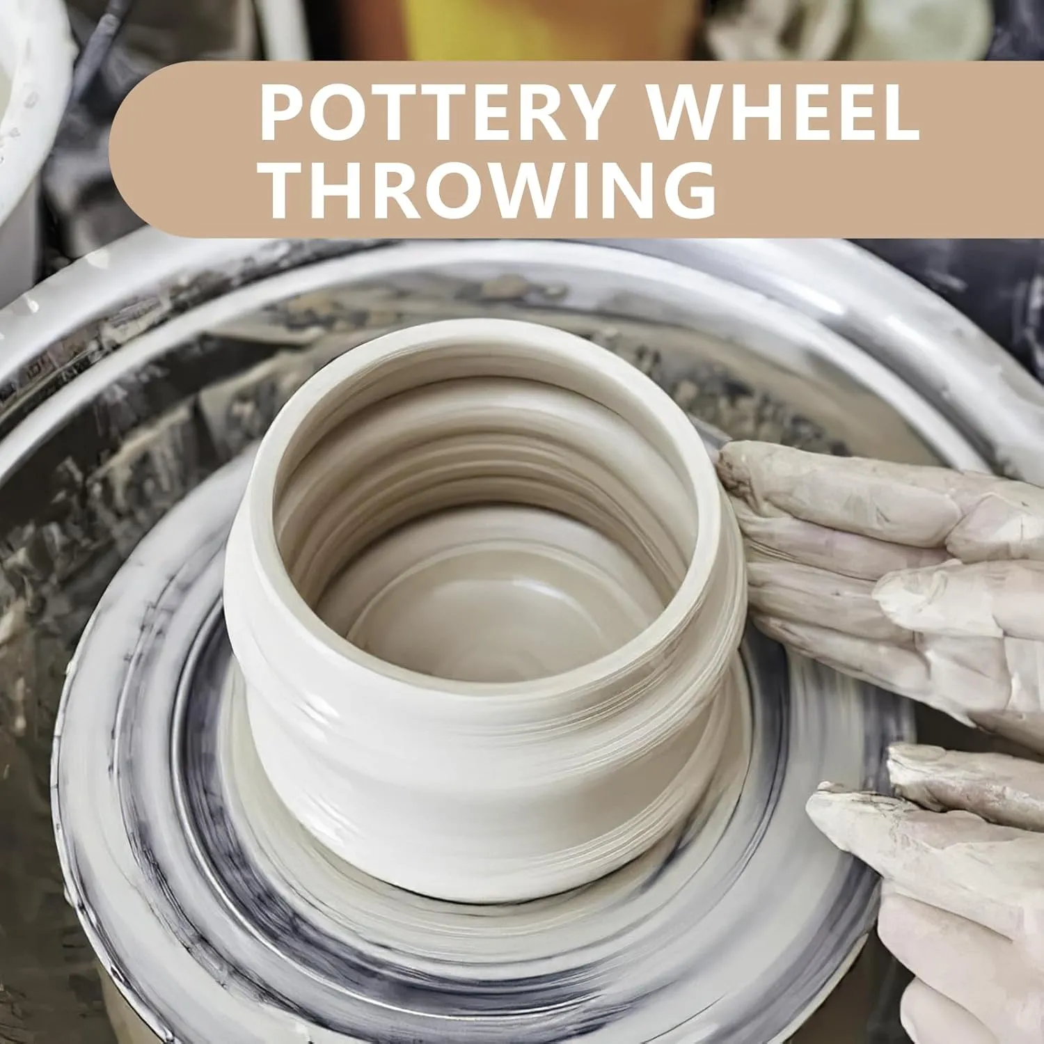 VIBRATITE Natural Air Dry Clay Bulk, 10LBs All-Purpose Modeling Sculpting Pottery Clay for Beginners and Professional (White)
