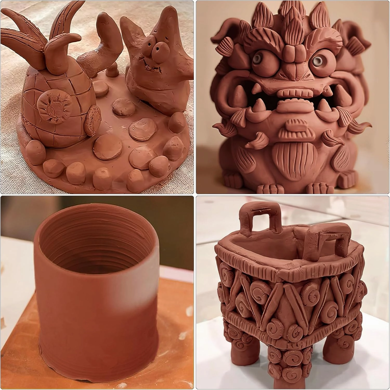 VIBRATITE Natural Air Dry Clay Bulk, 18LBs All-Purpose Modeling Sculpting Pottery Clay for Beginners and Professional (Terra Cotta)