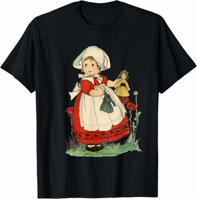 Vintage traditional national Dutch costume doll Design T-Shirt