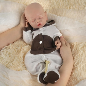 Vollence 12 inch Sleeping Reborn Baby Doll Silicone Full Body Girl Eye Closed Anatomically Correct Toys for Kids Toddlers Child Children Birthday Chirstmas Gifts - Girl