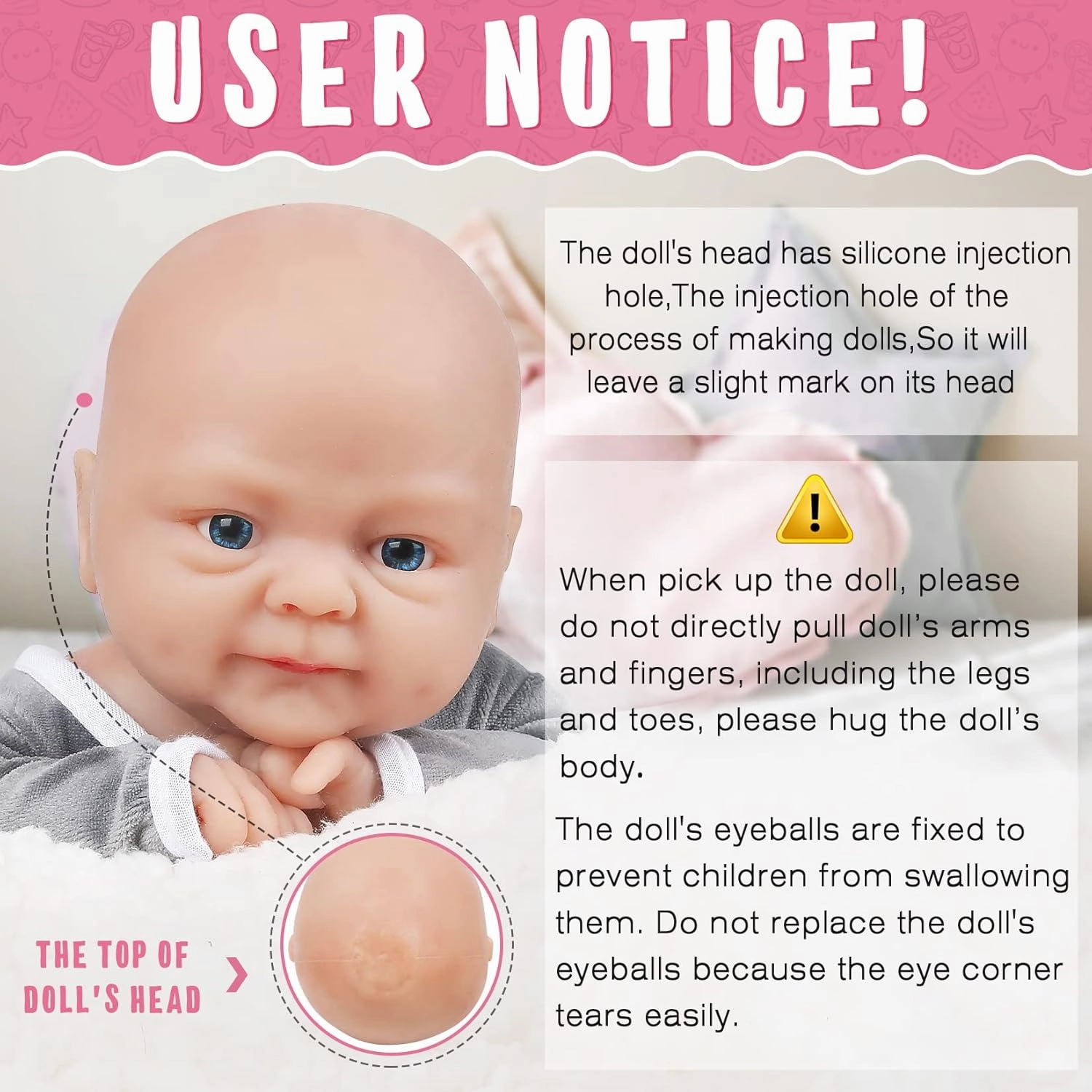 Vollence 16 inch Lifelike Silicone Baby Doll Boy Cute Solid Reborn Weighted Babies Stress Relief Toys with Toy Accessories Gift Set for Kids