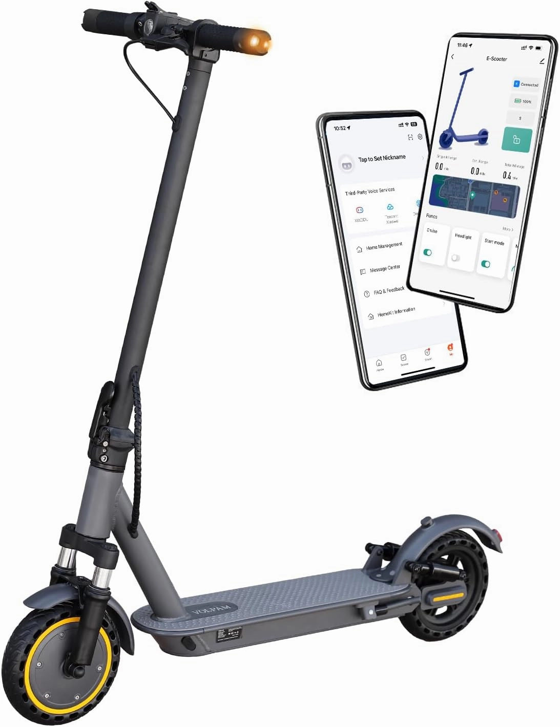 VOLPAM Electric Scooter, 350W Motor, Max 21-23 Miles Range, 19 Mph Top Speed, 8.5'' Tires, Cruise Control, Portable Folding, Double Braking System for Adults and Teens