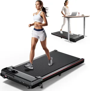 Walking Pad with Incline, Under Desk Treadmill for Home Office, 2.5HP Compact Portable Small Treadmill Save Space, 3 in 1 Mini Running Pad with APP and LED Display, 300lbs Capacity