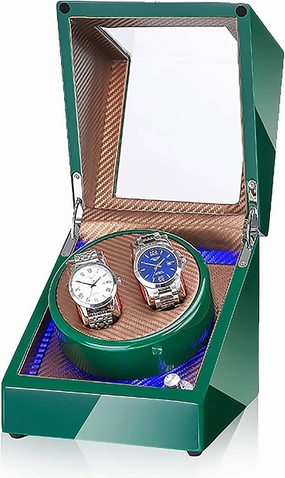 Watch Winders 2 0 LED Light Automatic Turn Watch Device Mechanical Watch Shaker Household Mute Rotary Motor Watch Windin