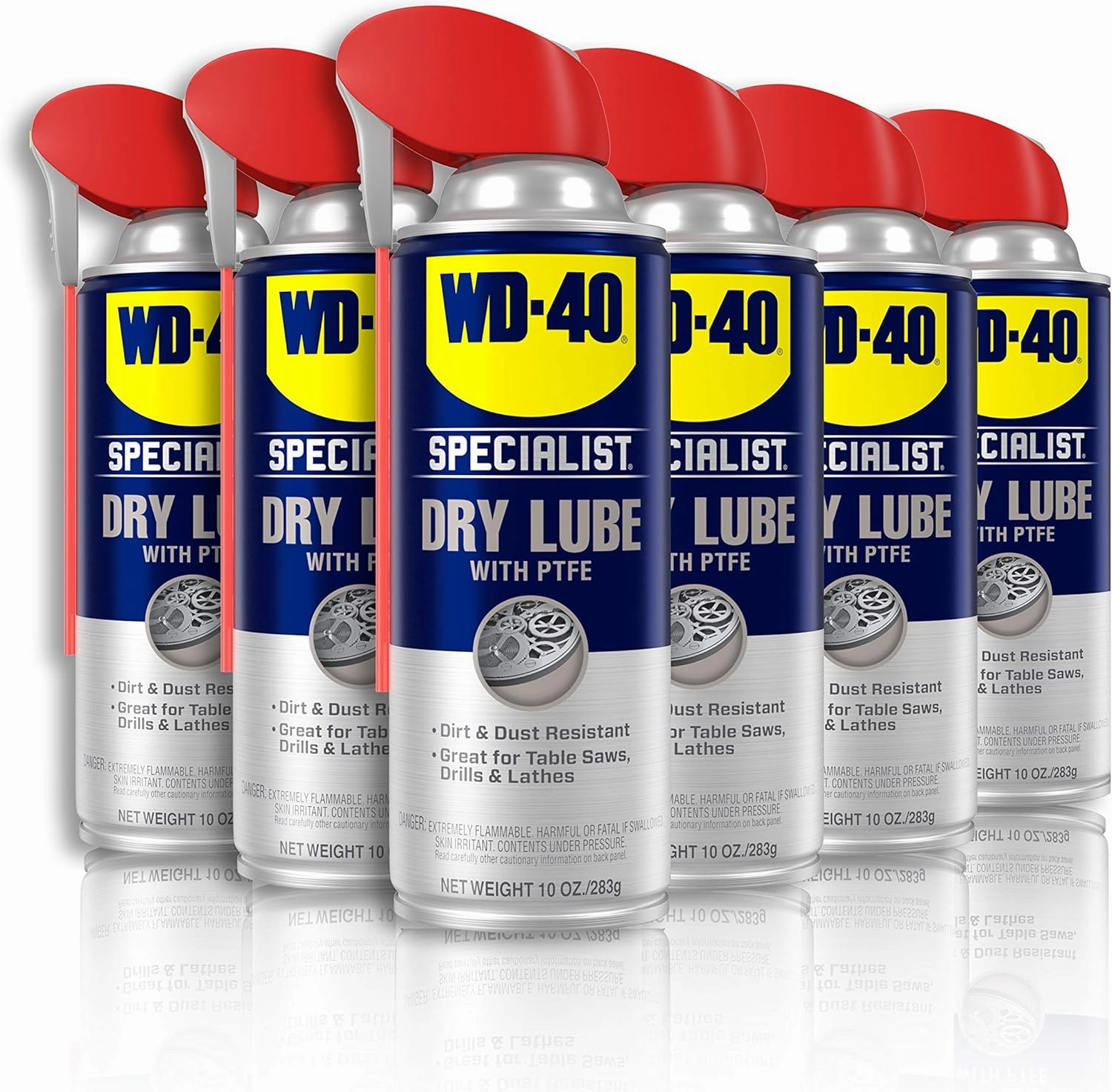 WD-40 Specialist Dry Lube with Smart Straw Sprays 2 Ways, 10 OZ [6-Pack] & WD-40 Specialist Gel Lube with Smart Straw Sprays 2 Ways, 10 OZ