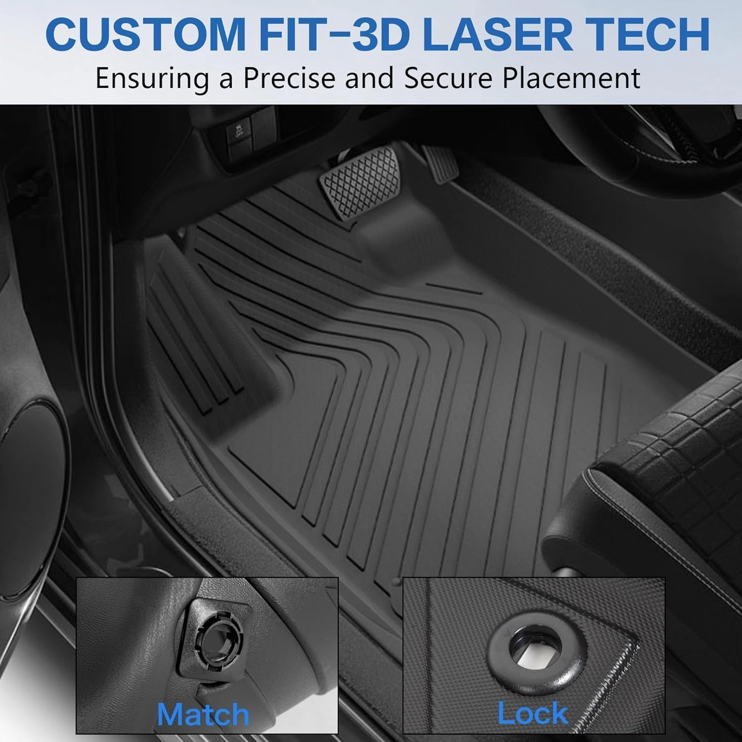 Weize Floor Mats & Cargo Liners for Honda CRV 2025 2024 2023 Honda CR-V Hybrid All Weather Floor Mats with Cargo Liner Full Set, 1st & 2nd Row & Trunk Mat (Upper Position)