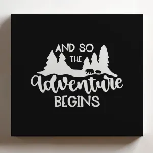 (White, 12x12x1.25 In) Gallery Wrapped Canvas Wall Art Print of Adventure Mountain Begins - 100% Cotton, Ready to Hang, High-Definition Giclée Printing, Fade-Resistant, Modern Home | BICUNCA0893014WH
