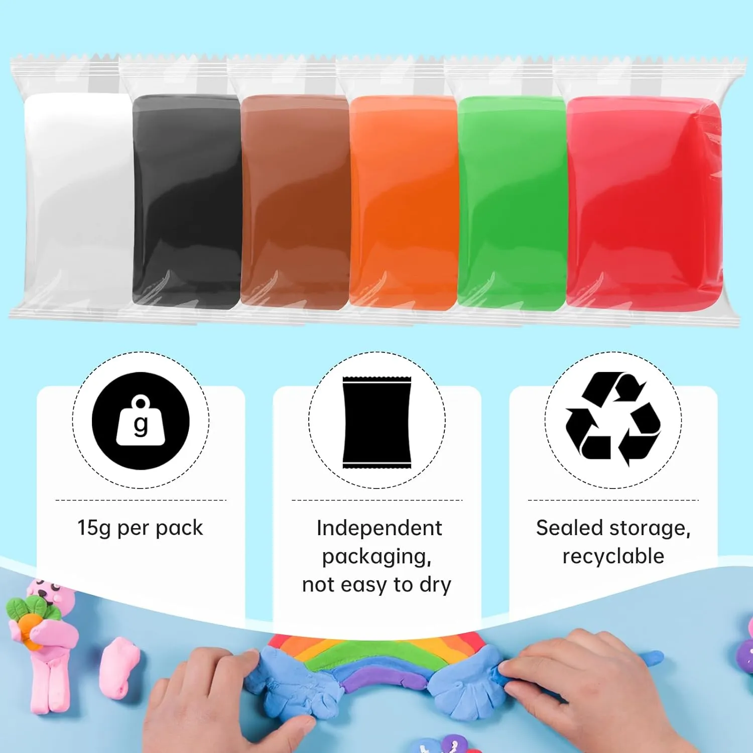 White Air Dry Clay Wolwefa 72 Packs Foam Clay Air Dry Foam Clay for Kids, Crafting Clay, Moldable Super Light Weight Clay Perfect for Arts, Crafts, Classroom Teaching