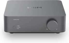 WiiM Vibelink Amp | 100W Power Amplifier with Premium ESS 9039Q2M DAC and TI TPA3255 | Compatible with WiiM Mini, Pro, Pro Plus, and Ultra | RCA, Coax, and Optical Inputs | Space Gray