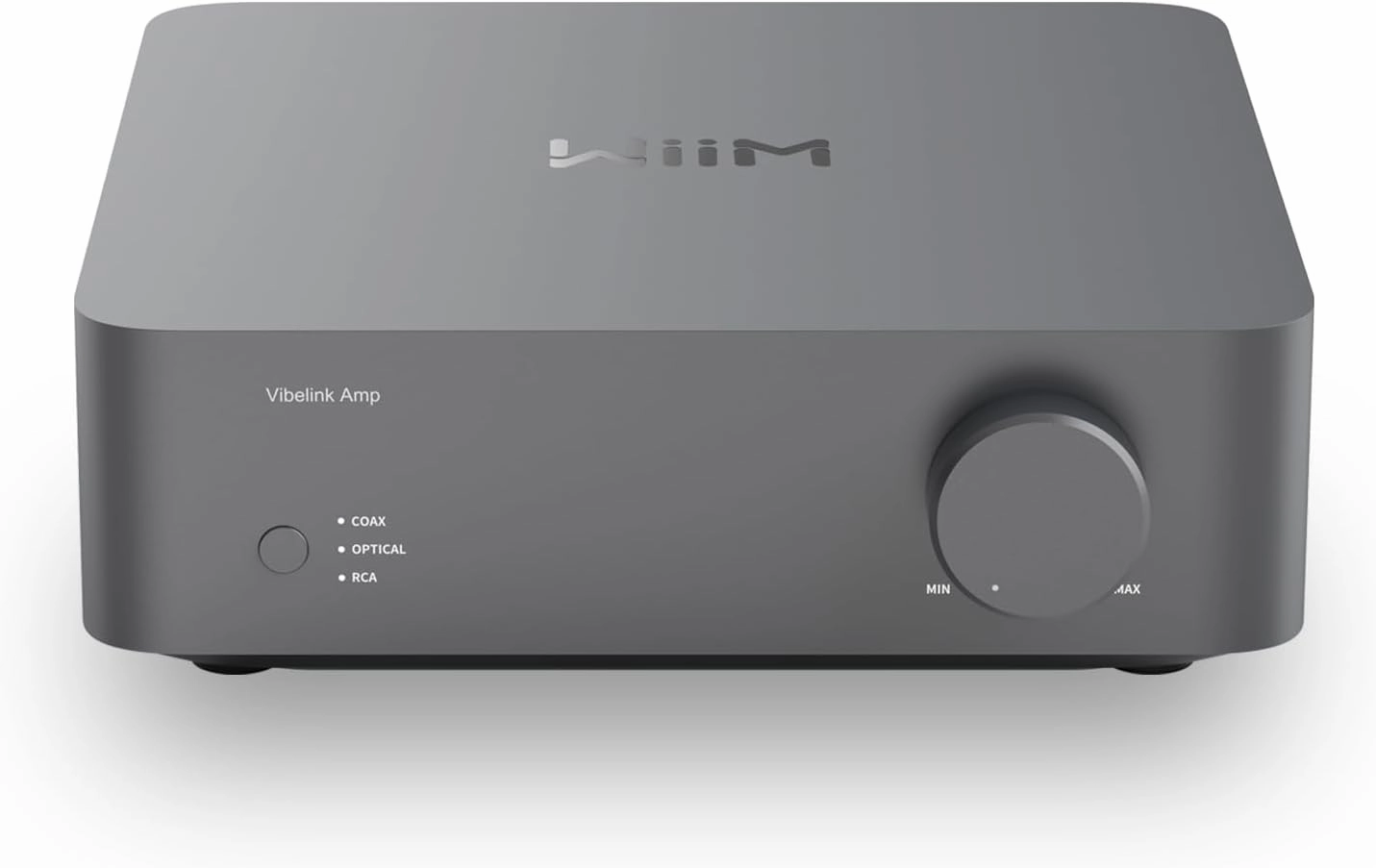 WiiM Vibelink Amp | 100W Power Amplifier with Premium ESS 9039Q2M DAC and TI TPA3255 | Compatible with WiiM Mini, Pro, Pro Plus, and Ultra | RCA, Coax, and Optical Inputs | Space Gray