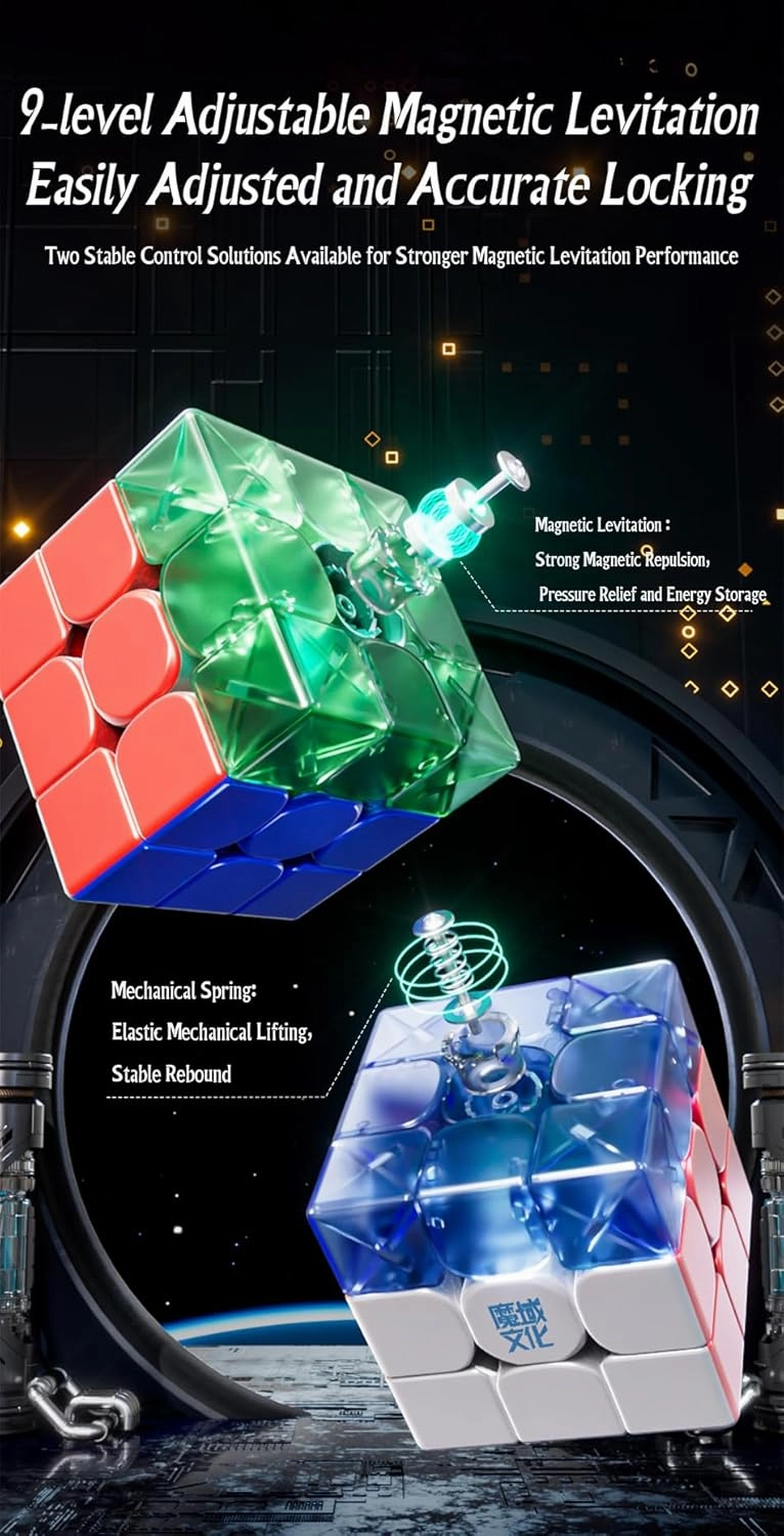 Willking Moyu WRM V9 MagLev 2023 Speed Cube, Moyu WeiLong WR M V9 Magnetic & MagLev Professional Flagship 3x3 Stickerless