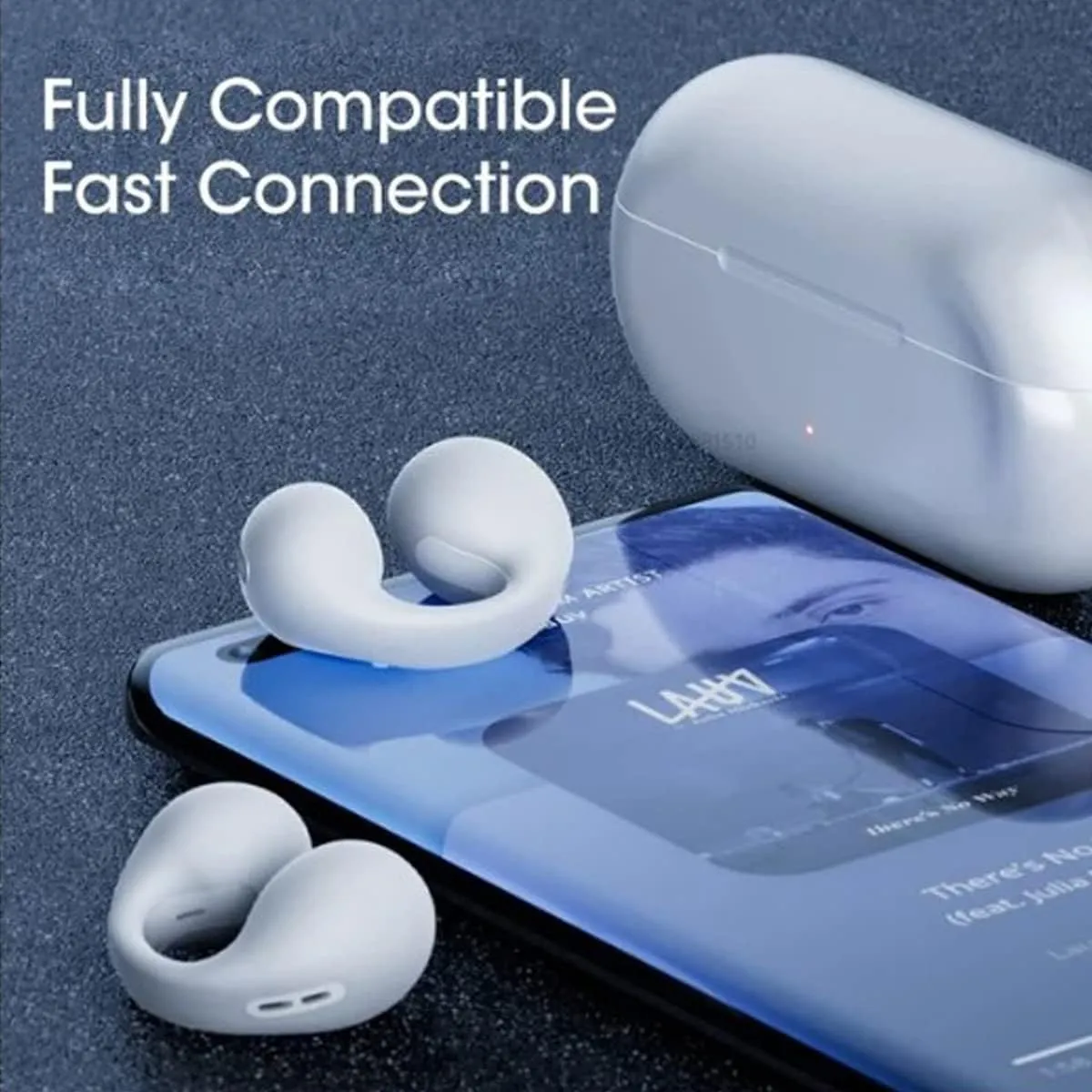 Wireless Ear Clip Skeleton Conduction Headphones, Premium Open Ear Headphones Wireless Bluetooth, Skeleton Conduction Bluetooth Earphones for Running, Sports, Cycling