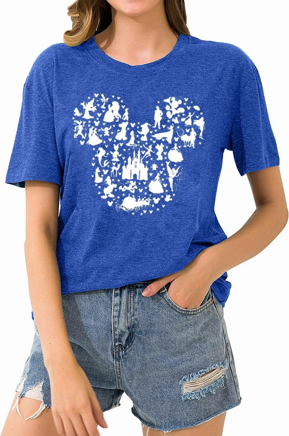 Women Magic Kingdom Castle Shirt Castle Fairy Graphic Tee Women Casual Vacation Holiday Short Sleeve Tee Top