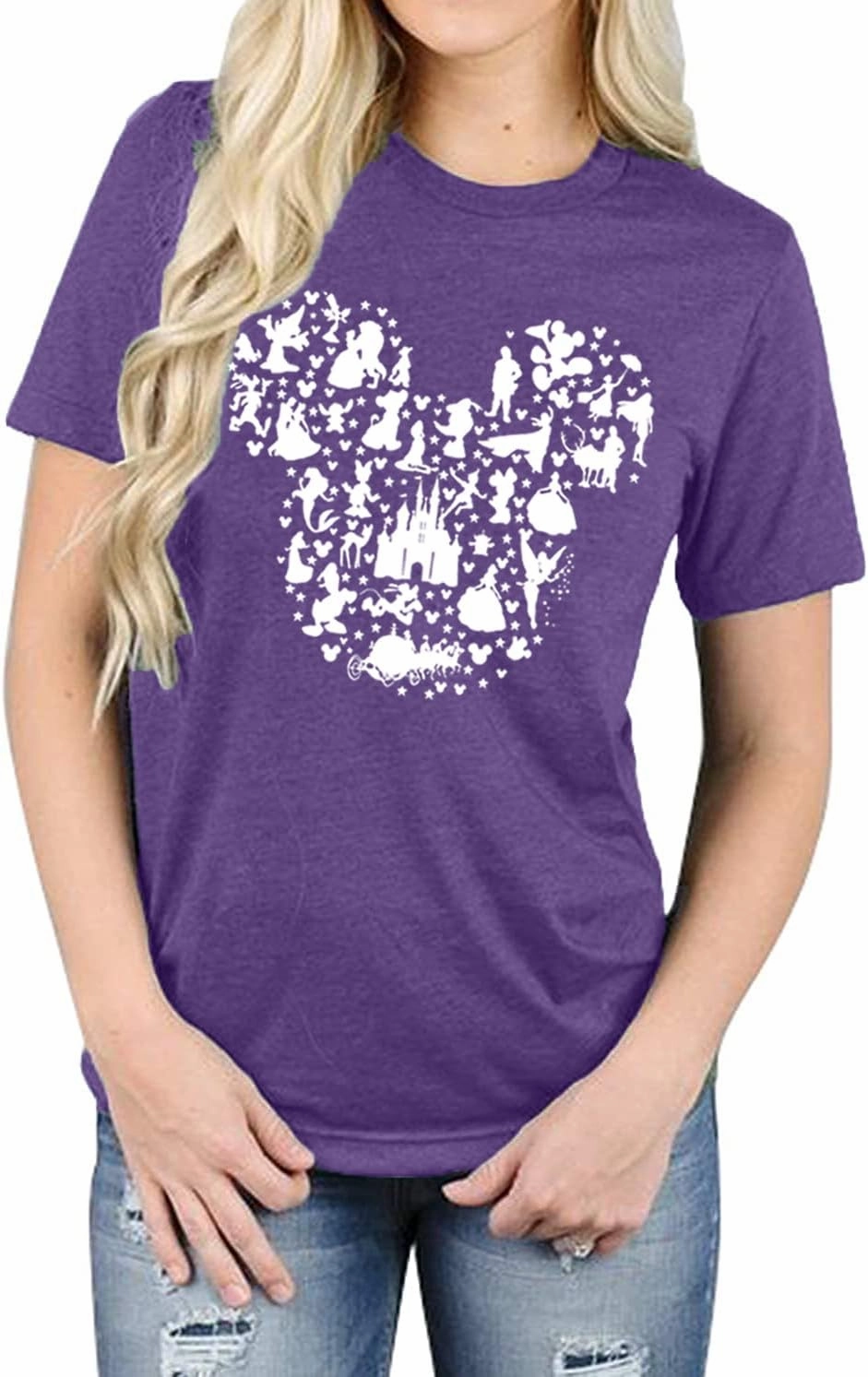 Women Magic Kingdom Castle Shirt Castle Fairy Graphic Tee Women Casual Vacation Holiday Short Sleeve Tee Top