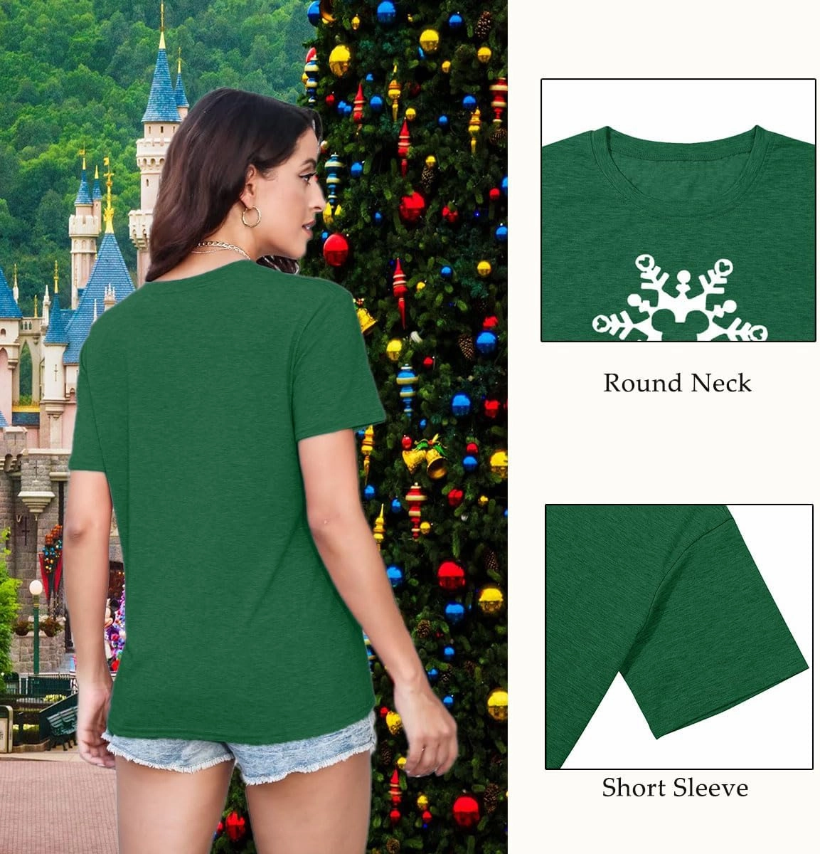 Women Magic Kingdom Castle Shirt Castle Fairy Graphic Tee Women Casual Vacation Holiday Short Sleeve Tee Top