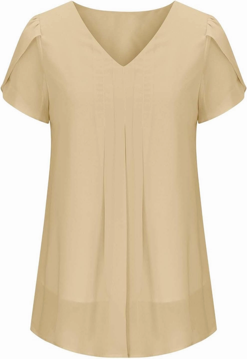 Womens Dressy Casual Tops Short Sleeve Shirts Layered Chiffon Blouse Summer Flowy Tunic TopsTuniques Pour Femme
