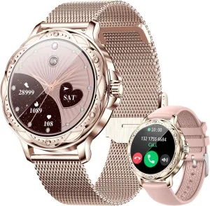 wonlex Smart Watches for Women, Bluetooth 5.2 Sleep Tracker with Heart Rate DIY Background, IP67 Waterproof Health Smartwatches for Android and iPhone Compatible