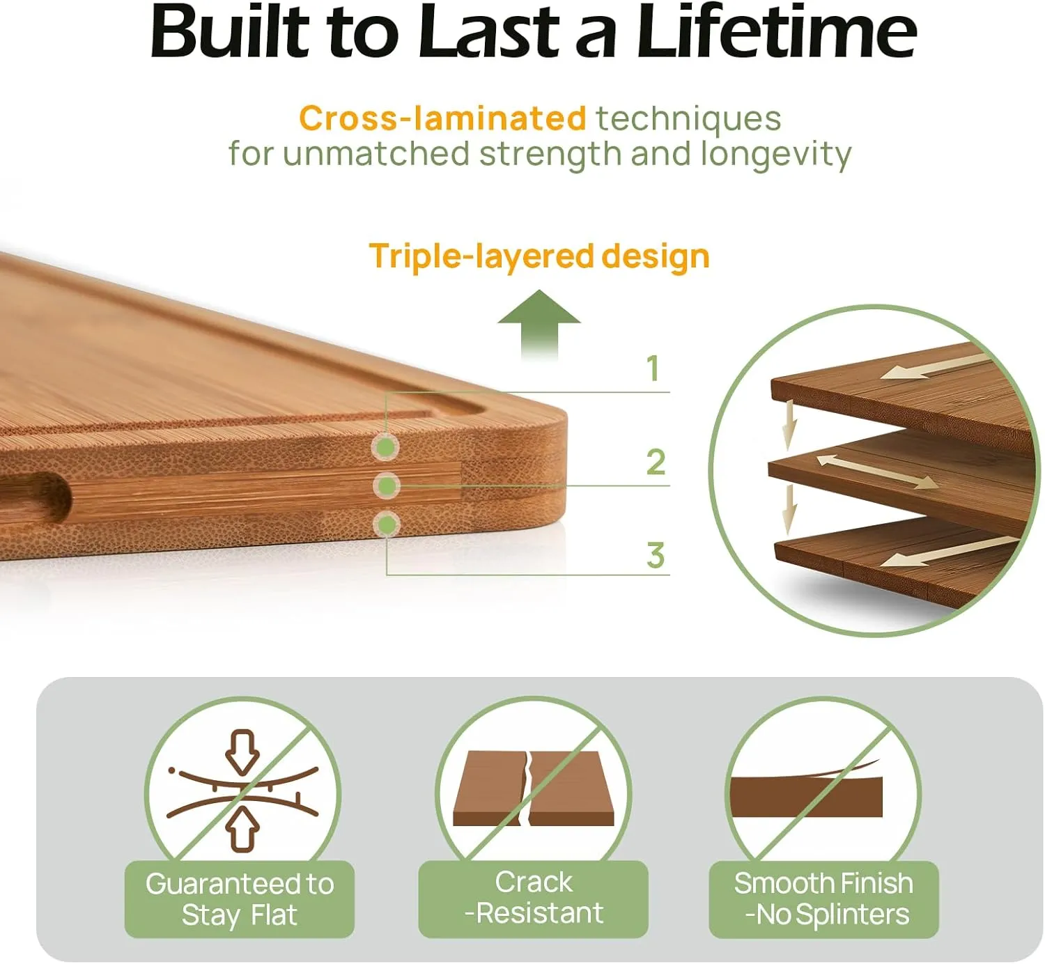Wood Cutting Board, Carbonized Bamboo Set With Smooth Surface & Easy Storage For Busy Kitchens, Ideal Charcuterie & Chopping, Durable, Knife-Friendly (4Pcs)