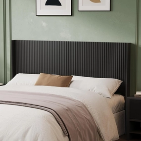 Wood Headboard King Size Headboard Only, 80.3" Wide Wooden Headboards King Size, Farmhouse Head Board Only, Wall Mounted Head Board, Boho Headboards, Black