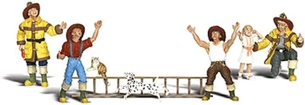Woodland Scenics HO Scale Scenic Accents Figures/People Firemen to The Rescue(4)