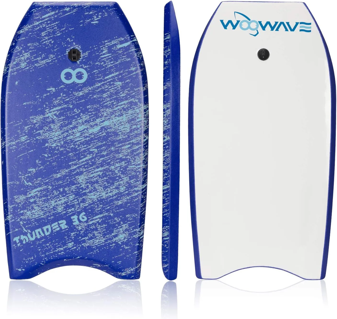 WOOWAVE Bodyboard 33-inch/36-inch/41-inch Super Lightweight Body Board with Coiled Wrist Leash, Swim Fin Tethers, EPS Core and Slick Bottom, Perfect Surfing for Kids Teens and Adults