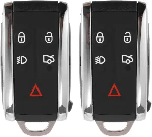 X AUTOHAUX 2pcs 315MHz Smart Proximity Keyless Entry Remote Key Fob for for Jaguar XK 2014-1015 for Jaguar XKR 2007-2014 for Jaguar XF 2009-2013 for Jaguar XK8 07-10 5 Buttons with door key