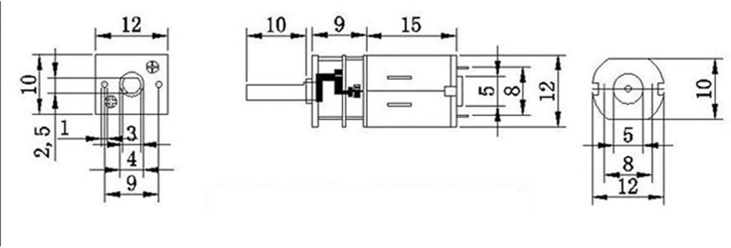 Xianglaa-Motor 12V N20 Geared Motor with Wire, GA12-N20 Low Speed Smart Car Motor, Mini Metal Gear Reduction DC Motor (Size : 4000rpm)
