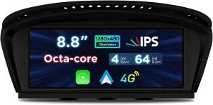 XTRONS 8.8 Inch Android 14 Car Stereo for BMW 3 Series E90-E93 / 5 Series E60 E61 M5 (2005-2008) CIC System, IPS Touch Screen 4 64GB Car Radio GPS Navigation Support Wireless CarPlay Android Auto