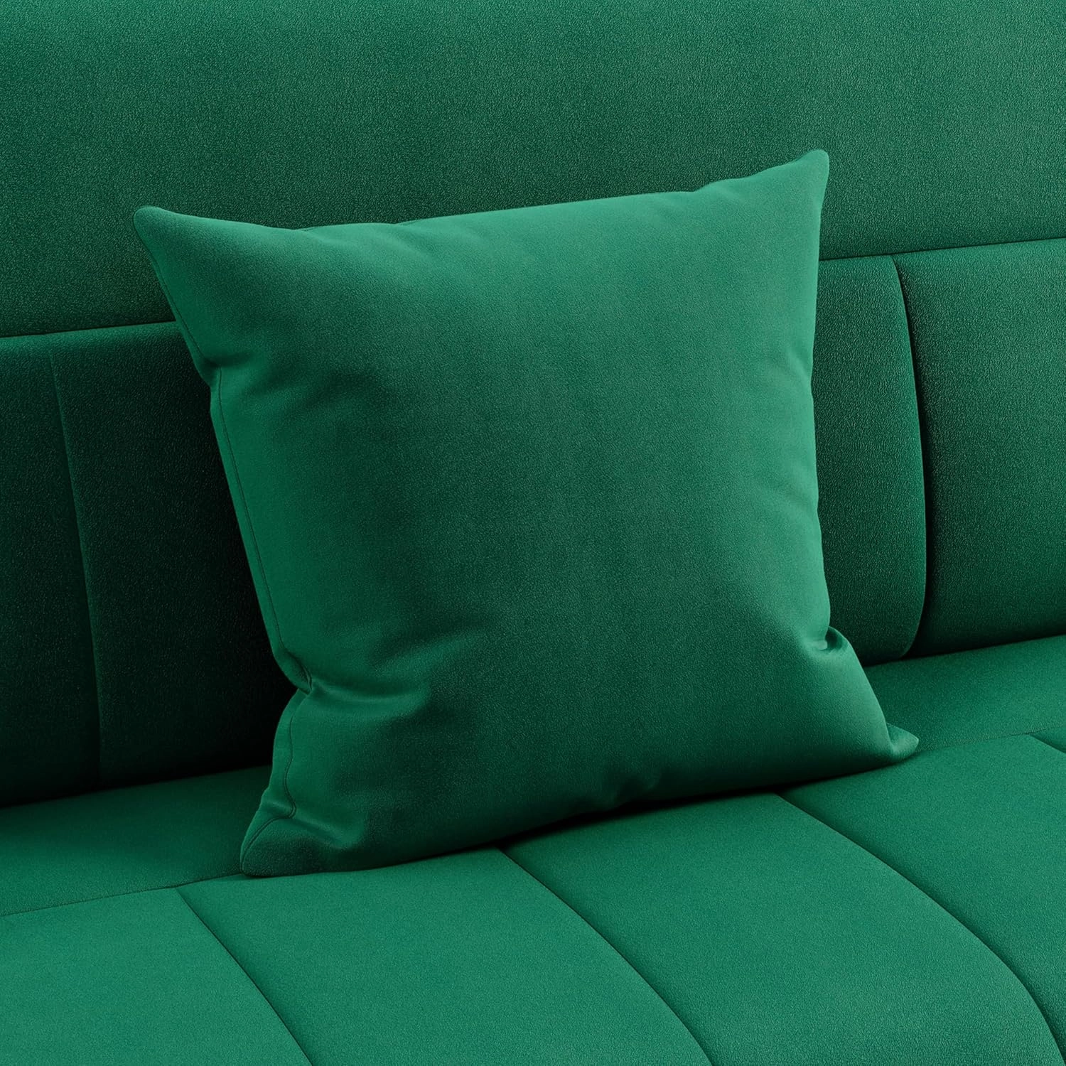 Yaheetech 56.5" W Modern Sofa Small Sofa Luxurious Velvet Fabric Couch with Gold-Tone Metal Arms and Legs for Living Room, Home Office, Studio Green