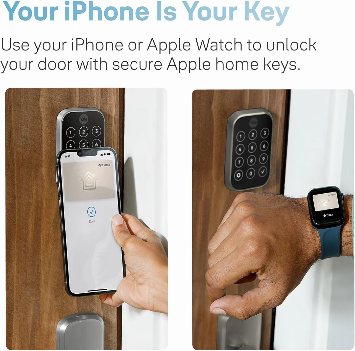 Yale Assure Lock 2 Plus Apple Home Keys (Tap to Open) Deadbolt, Black Suede Smart Keyless Entry Door Lock with Wi-Fi Connected Keypad for Code Entry and Remote Access, YRD450-N-WF1-BSP