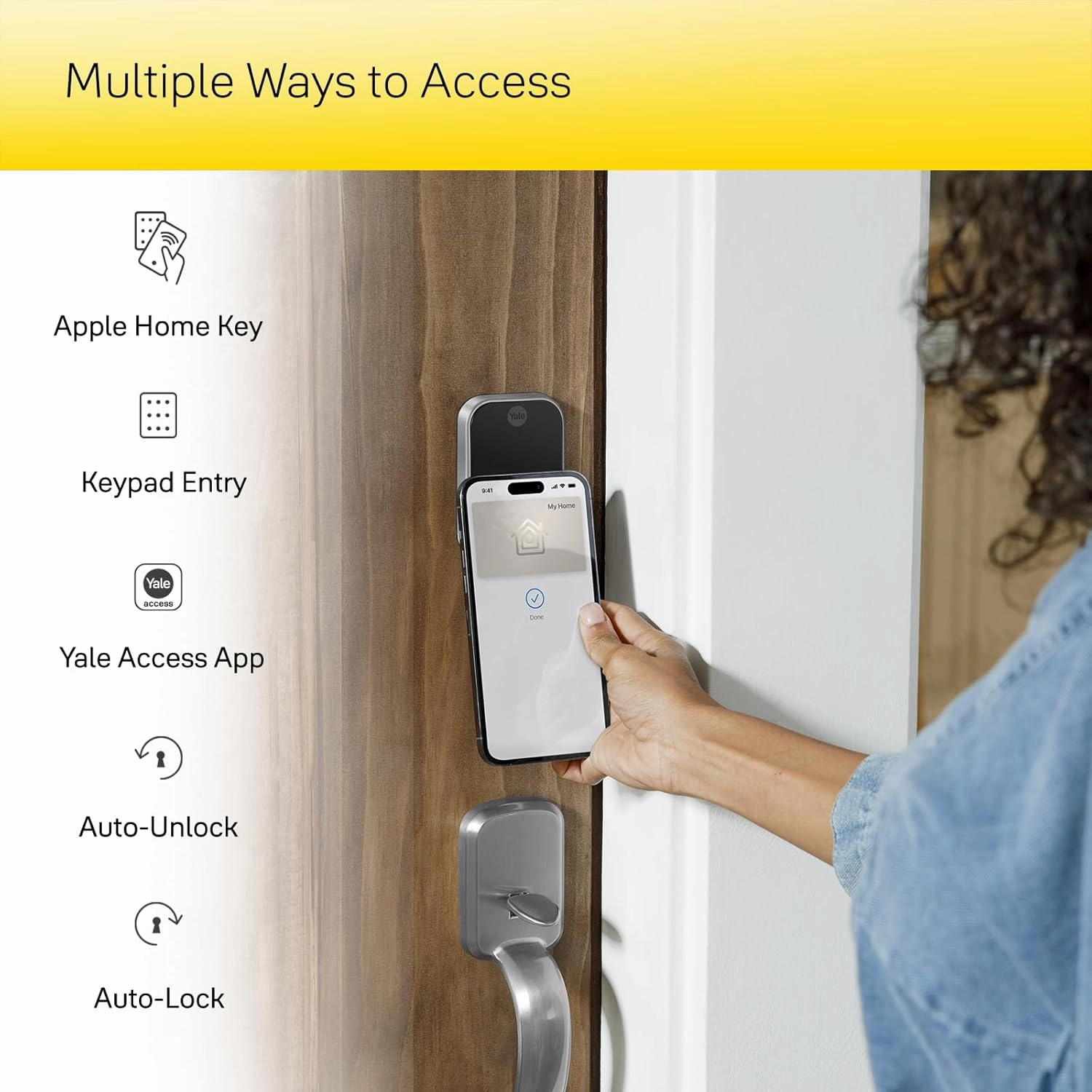 Yale Assure Lock 2 Plus Apple Home Keys (Tap to Open) Deadbolt, Black Suede Smart Keyless Entry Door Lock with Wi-Fi Connected Keypad for Code Entry and Remote Access, YRD450-N-WF1-BSP