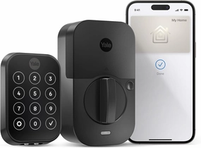 Yale Assure Lock 2 Plus Apple Home Keys (Tap to Open) Deadbolt, Black Suede Smart Keyless Entry Door Lock with Wi-Fi Connected Keypad for Code Entry and Remote Access, YRD450-N-WF1-BSP