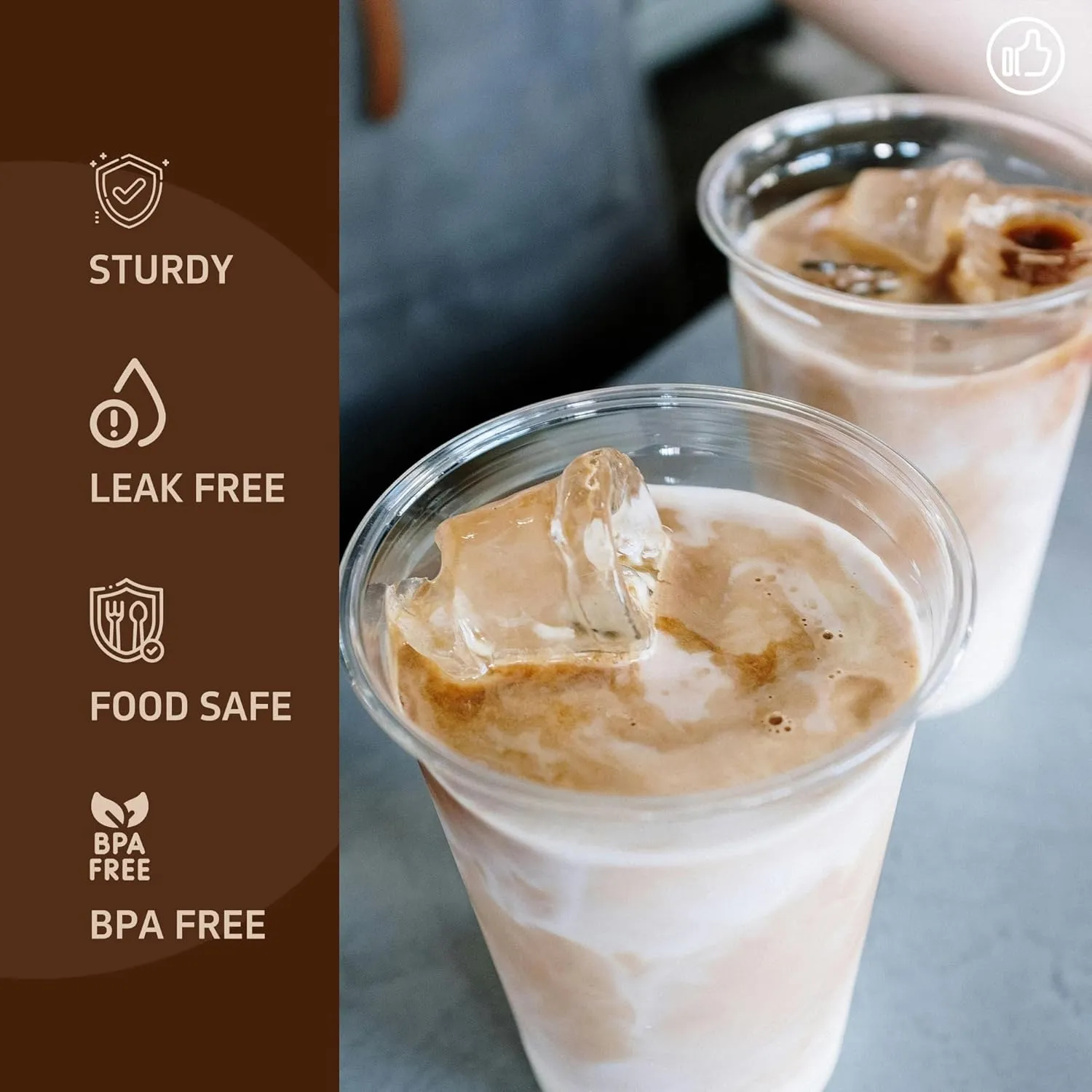 YEEHAW 16 oz. - 100 Pack Clear Plastic Cups With Lids, Disposable Iced Coffee Cups with Flat Lids, Crystal Smoothie Cup for Party, Lemonade Stand, Cold Drinks, Juice, Milkshake