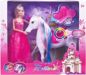 Yellow River Magic Light Unicorn and Princess Dolls, Unicorn Horse Toys for Girls /Boys, Unicorn Doll Toys Playset Best Gifts for Christmas Birthday for Kids Aged 3 4 5 6 7 8 