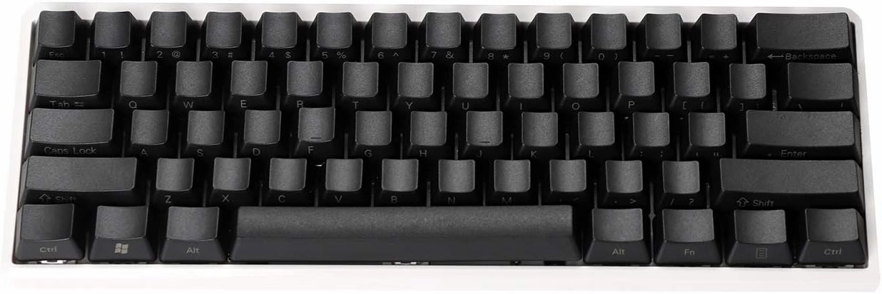 YMDK Side-Printed Thick PBT OEM Profile 61 ANSI Keycaps for MX Switches Mechanical Keyboard (Black) (Only Keycap)