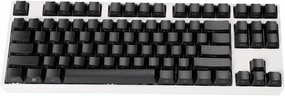 YMDK Side-Printed Thick PBT OEM Profile 87 ANSI Keycaps for MX Switches Mechanical Keyboard (Black)