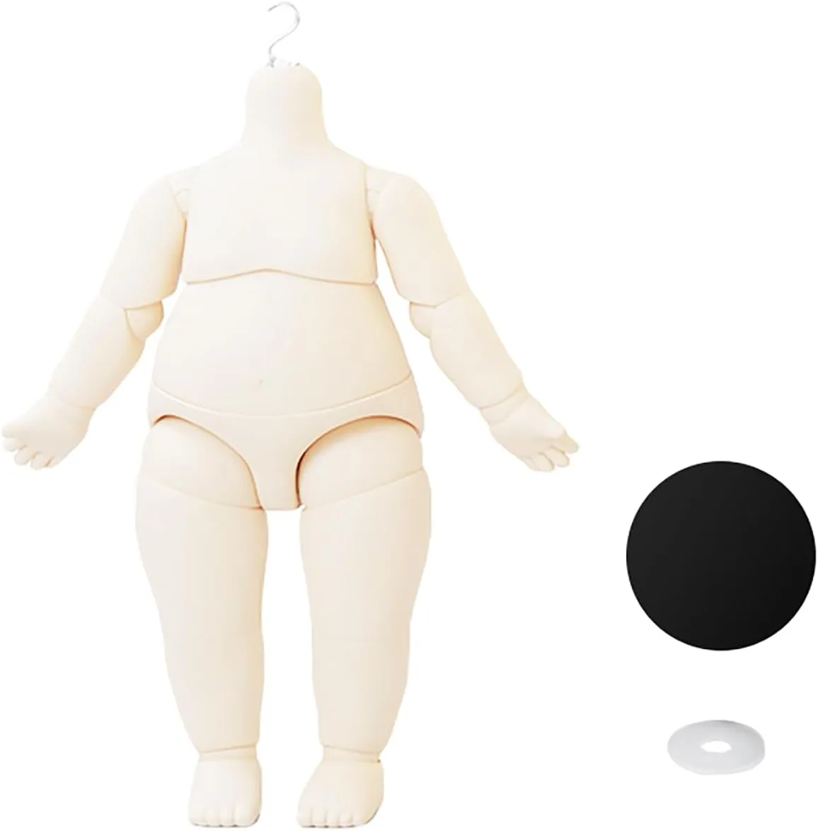 YMY Big Pear-Shaped Doll Body Small 1/6 Size S-Hook for BJD Ob Joint Doll Toys Movable Cute Body Hand Set Accessories (Milky White)