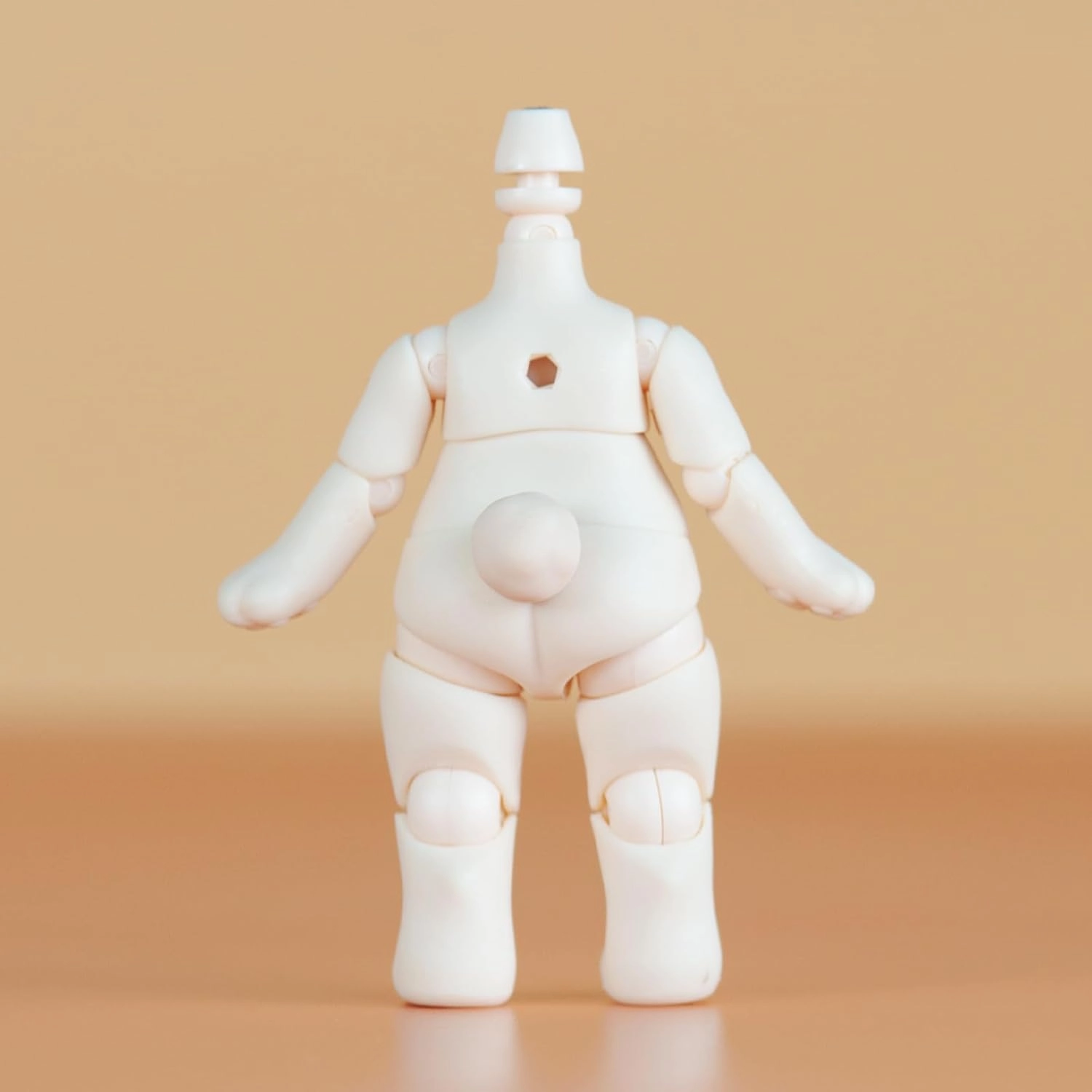 YMY Pear Shaped Doll Body with Animal Tail Mini 1/12 Scale Cute Fat Action Figure Suitable for YMY 1/12 1/8 BJD GSC Doll Head （Honey Peach）
