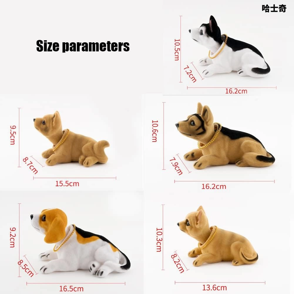 Zcargel Car Cute Dog Statue Car Dashboard Bobble Head Dog Decoration Resin Puppy Statue Simulation Doll Puppy Shaking Head Animal Puppy Decor Creative Car Center Console Decoration