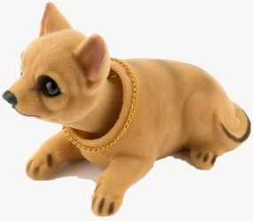 Zcargel Car Cute Dog Statue Car Dashboard Bobble Head Dog Decoration Resin Puppy Statue Simulation Doll Puppy Shaking Head Animal Puppy Decor Creative Car Center Console Decoration