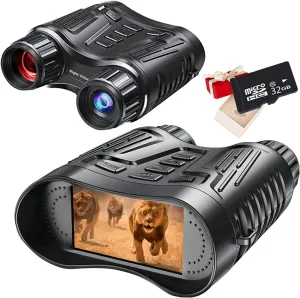 ZentOy Mini Portable 4K Night Vision for Adults Hunting 100% Darkness, 984ft Night Vision Binoculars with 4K Video, 3.2'' Large Screen Night Vision for Hunting Camping Security, 32GB SD Card