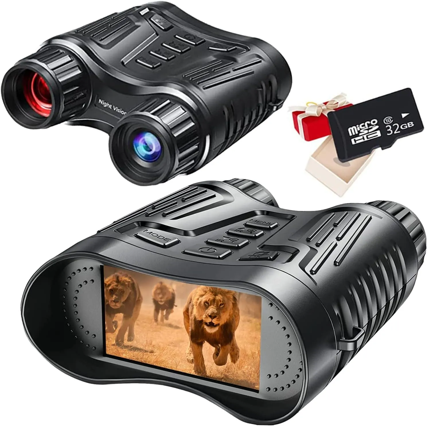 ZentOy Mini Portable 4K Night Vision for Adults Hunting 100% Darkness, 984ft Night Vision Binoculars with 4K Video, 3.2'' Large Screen Night Vision for Hunting Camping Security, 32GB SD Card