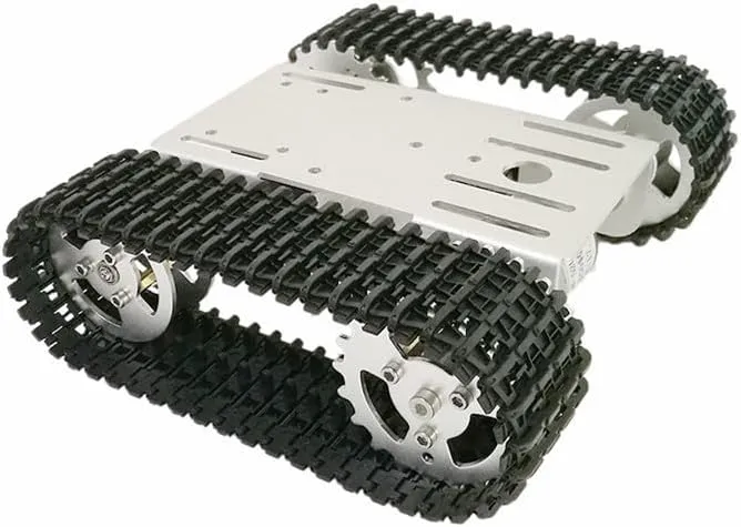 Zephis Mini T101 Smart Robot Tank Chassis Tracked Car Platform with 33GB-520 Motor for D1Y Robot Graduation RC Robot Toy Part - (Color: White)