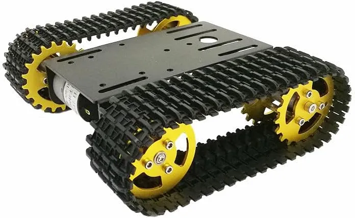 Zephis Mini T101 Smart Robot Tank Chassis Tracked Car Platform with 33GB-520 Motor for D1Y Robot Graduation RC Robot Toy Part - (Color: White)