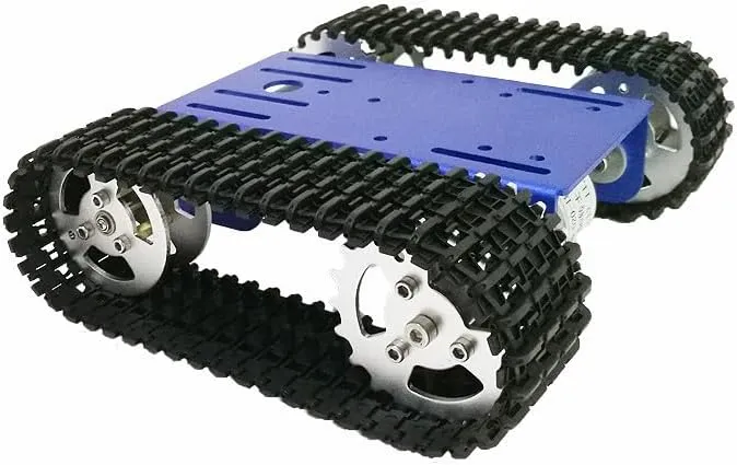 Zephis Mini T101 Smart Robot Tank Chassis Tracked Car Platform with 33GB-520 Motor for D1Y Robot Graduation RC Robot Toy Part - (Color: White)
