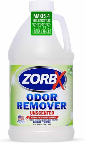 ZORBX Unscented Odor Eliminator for Strong Odor 64 oz - Used in Hospitals & Healthcare Facilities - Advanced Trusted Formula, Fast-Acting Odor Remover Spray for Dog, Cat, House & Carpet