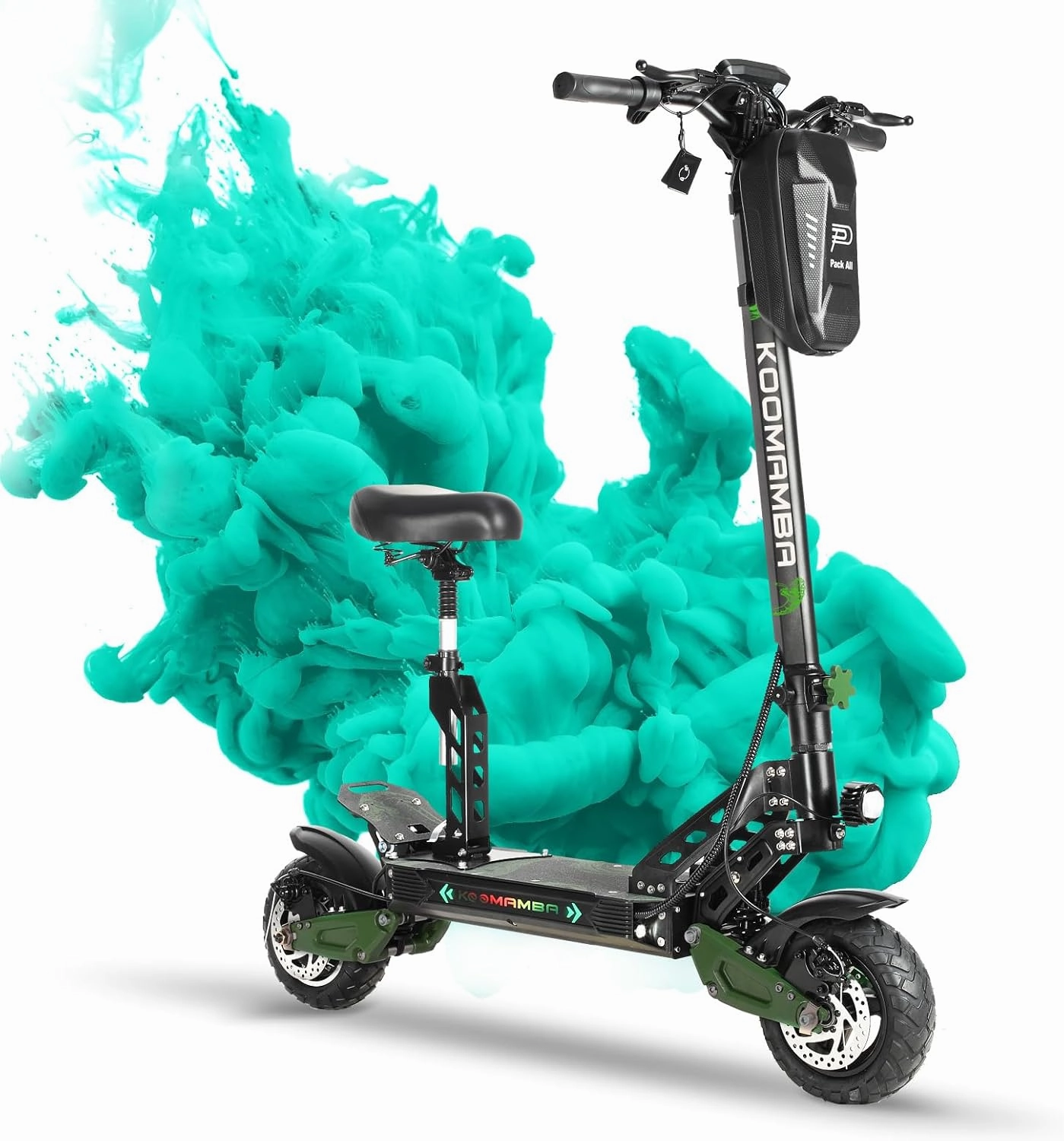 ZU06 1200W Electric Scooter with Seat Up to 35 MPH, 52V/20Ah Battery 50 Miles Long Range, NFC Smart Unlock & Dual Disc Brakes, 10" Off Road Tires Fast Folding E Scooter for Adults with Seat